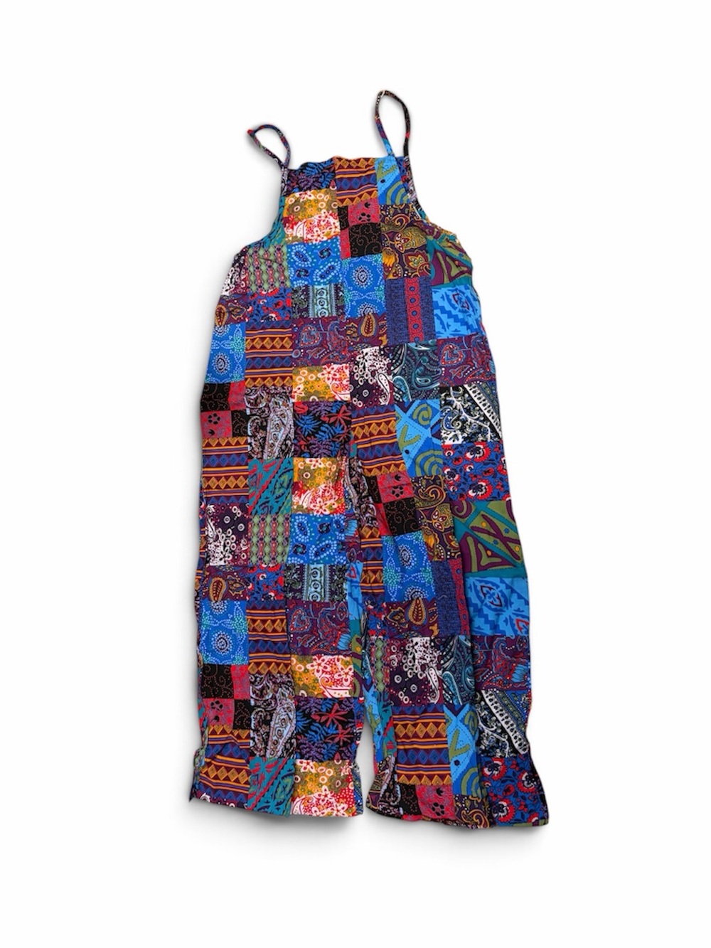 women's Multicolor Patchwork One-Piece Jumpsuit - Picture 2 of 3